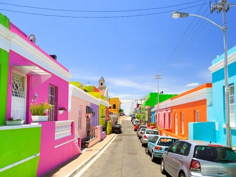 Cape Town Bo-Kaap neighborhood in South Africa is vibrant and colourful 