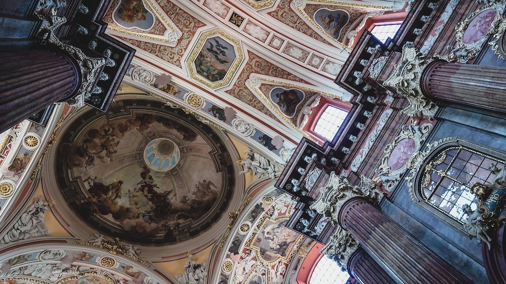 Cathedral interior views in Poznan, Poland 