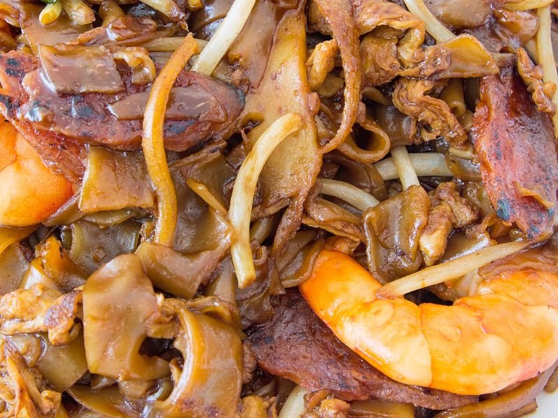 Char Kway Teow macro shot is a must try dish for visitors to Genting Highlands, Malaysia