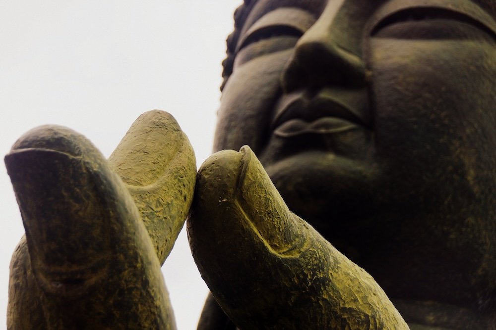 Cheonan Giant Buddha pinching fingers together