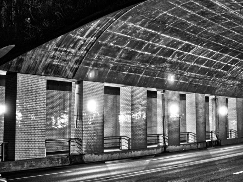 Cheongju greyscale tunnel views artistic shot