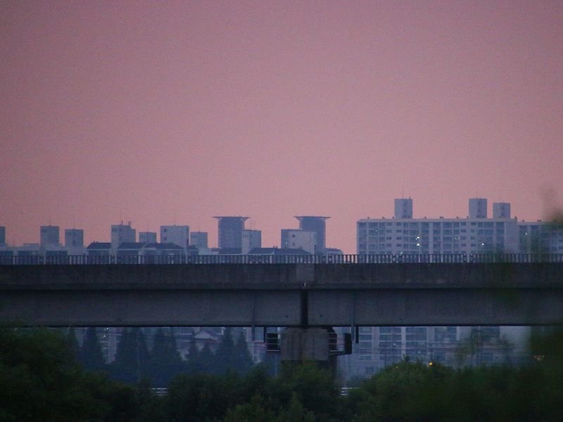 Cheongju hazy sunrise views of the city 