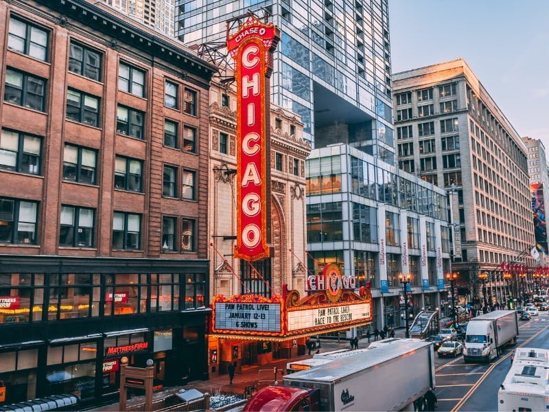 Chicago theatre in Illinois, USA 