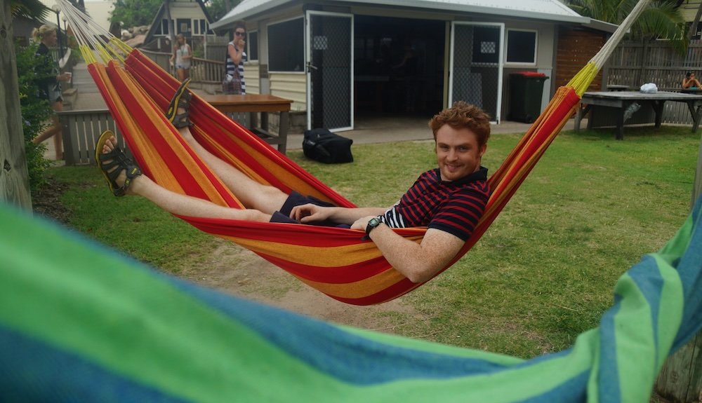 Chilling out at our accommodations in Airlie Beach, Queensland, Australia 