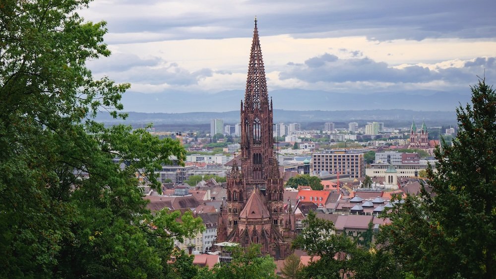 Classic views of Freiburg from a high vantage point 