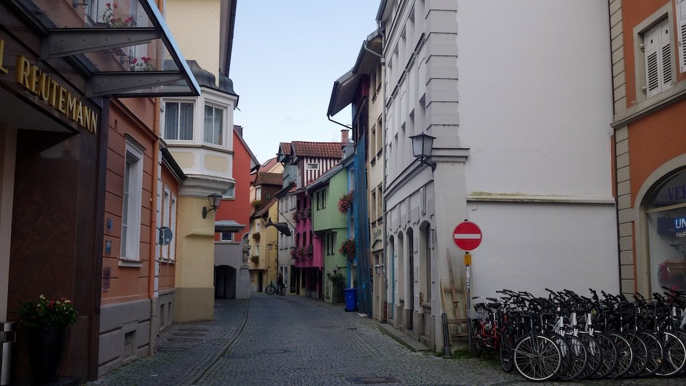 Colorful buildings and alleyways during our visit to Lake Constance, Germany 