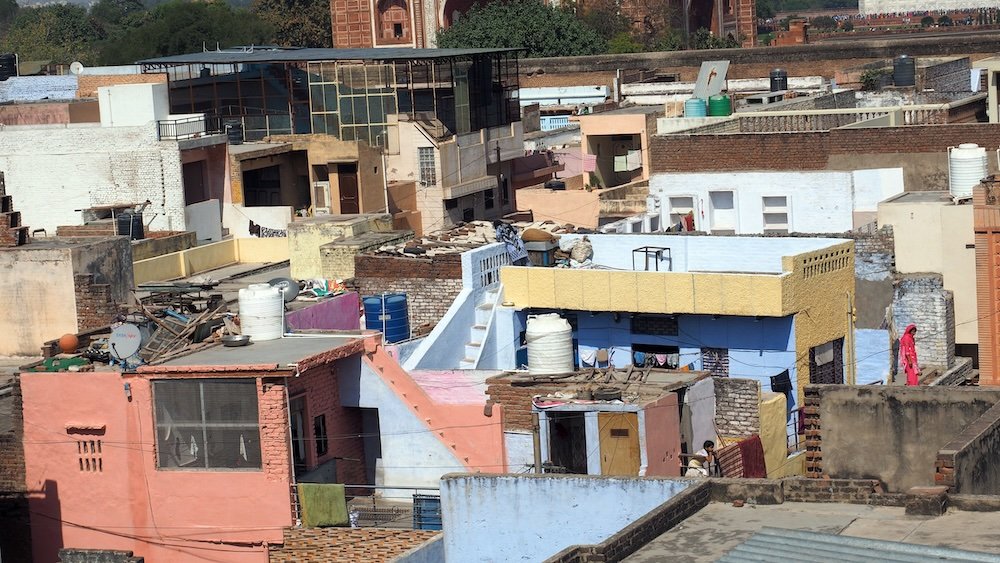 Colorful rootop scenery in Agra, India