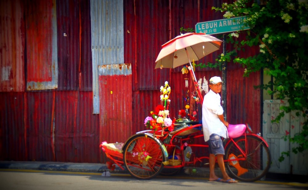 Colorful trishaw in George Town, Penang, Malaysia 