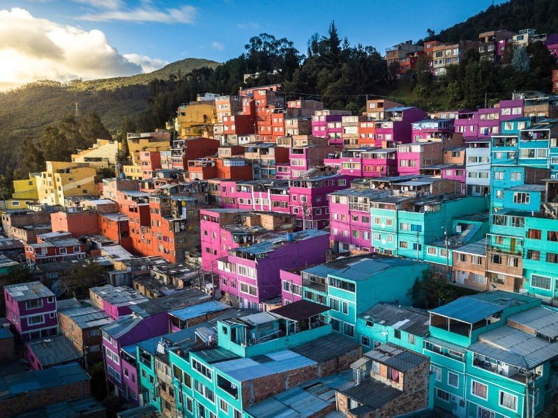 Colourful houses in Bogota, Colombia 