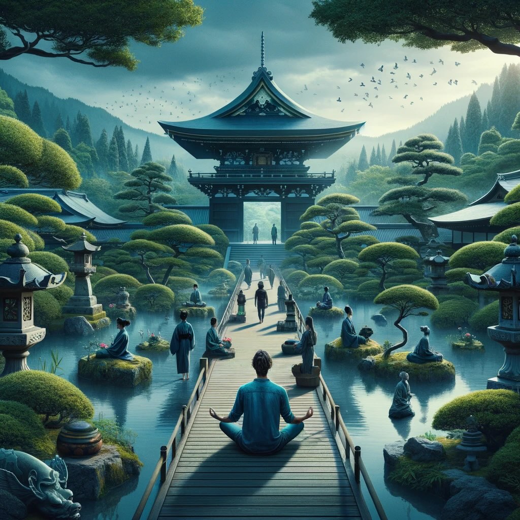Culmination of a spiritual journey through the Zen gardens and temples of Japan, reflecting on the profound experiences of tranquility, mindfulness, and harmony with nature encountered along the way. 
