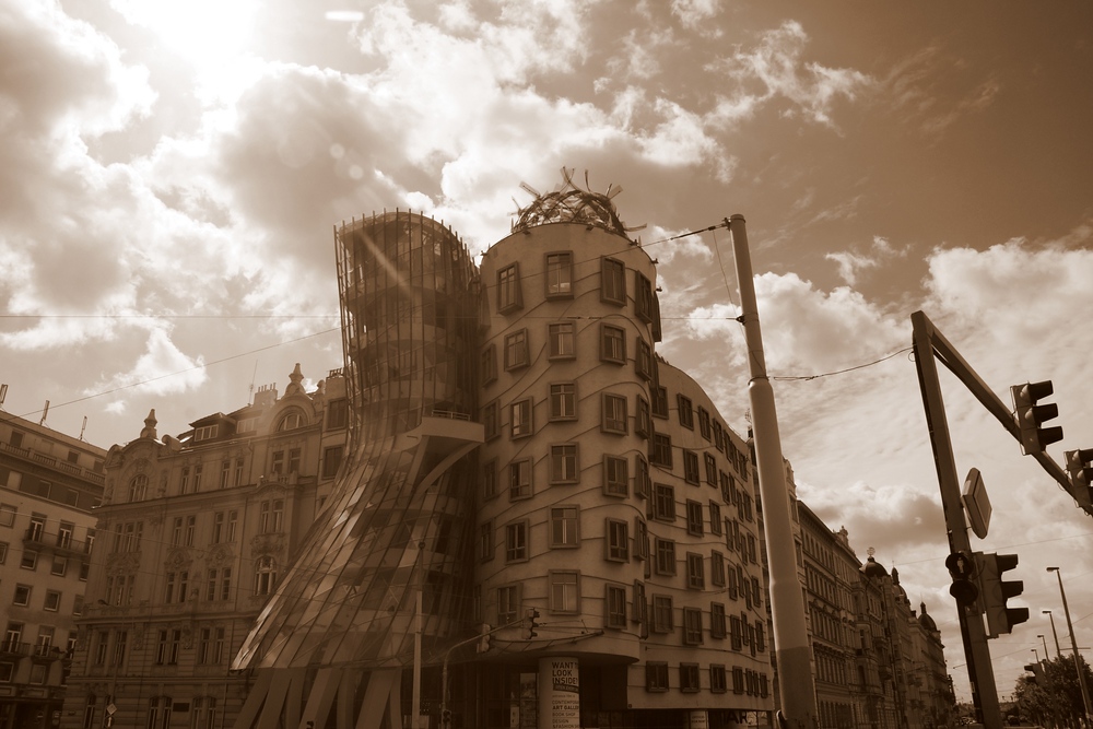 Dancing House building is totally unique architecture in Prague