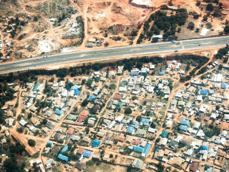 Dar Es Salaam aerial views neighbourhood 
