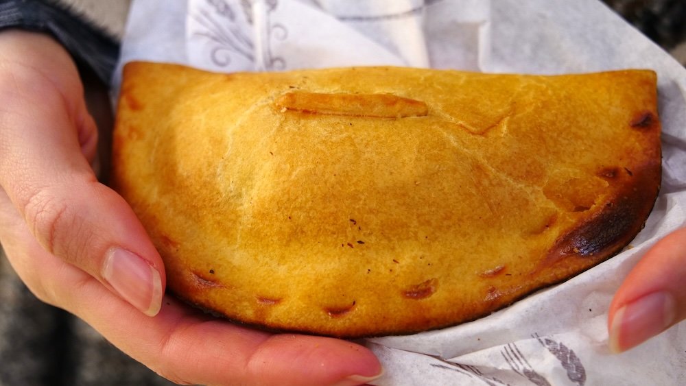 Delicious empanada macro views in Valencia, Spain 