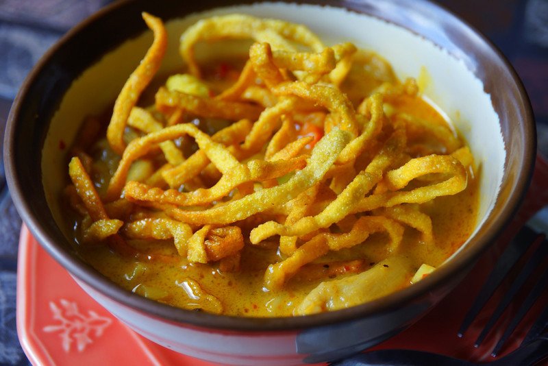 Delicious Khao Soi is a Northern Thai noodle dish in Chiang Mai, Thailand