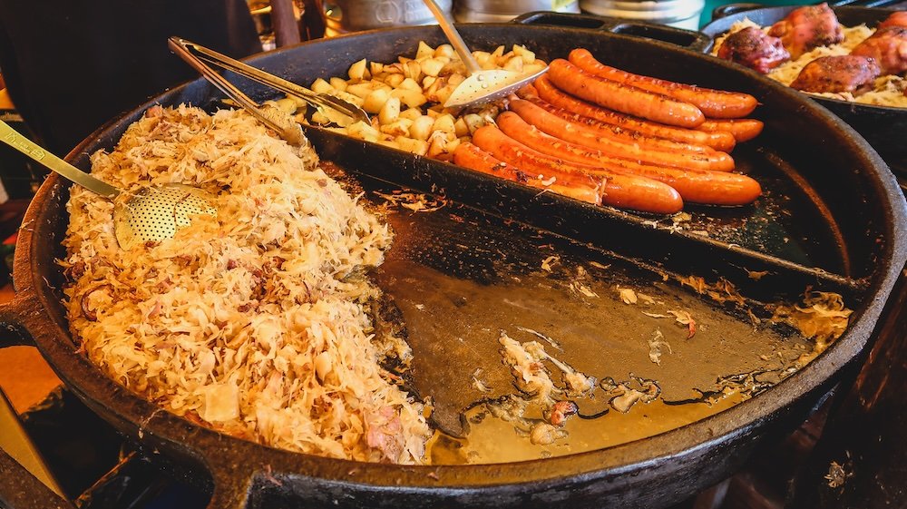 Delicious Polish food being served at Malbork Castle, Poland 