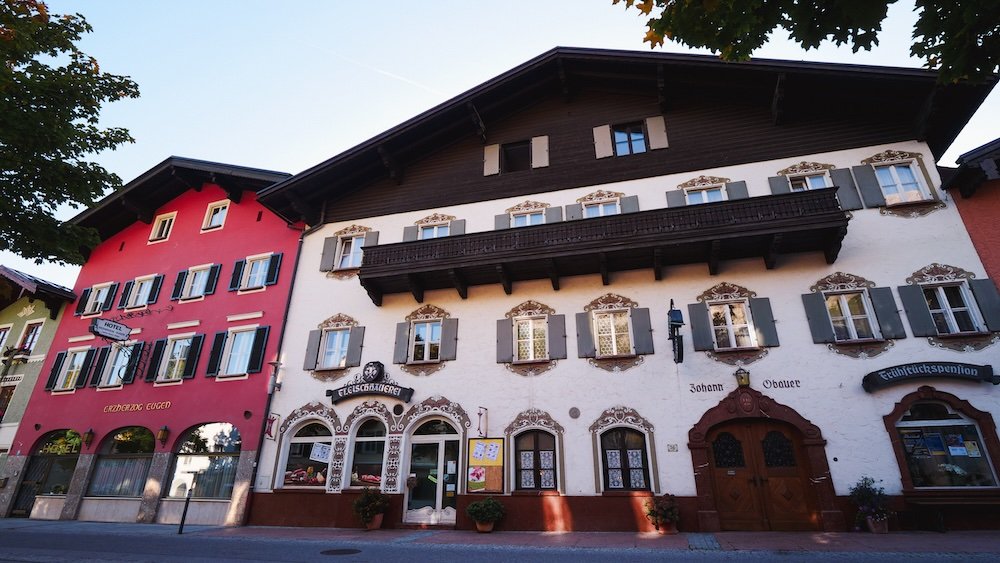 Distinct Austrian architecture in Werfen, Austria 