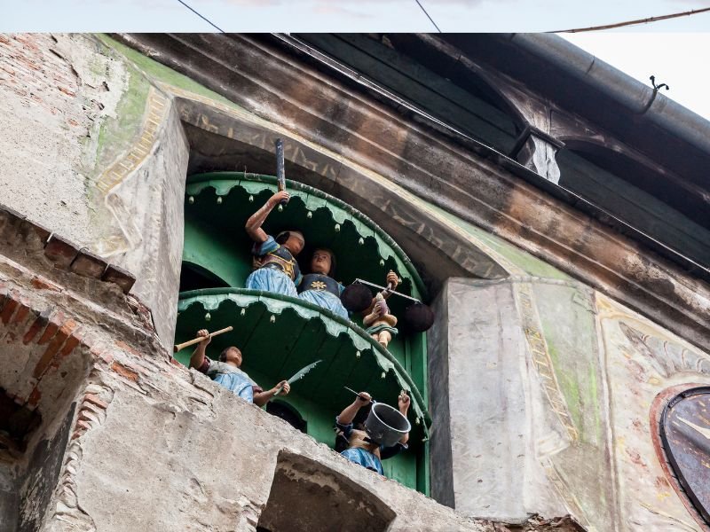 distinct clock tower of Sighișoara, Romania