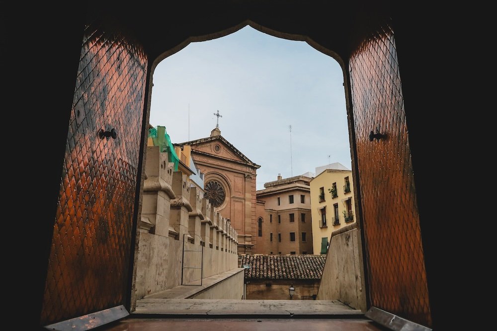 Distinct Valencia historic views from a window in Spain 