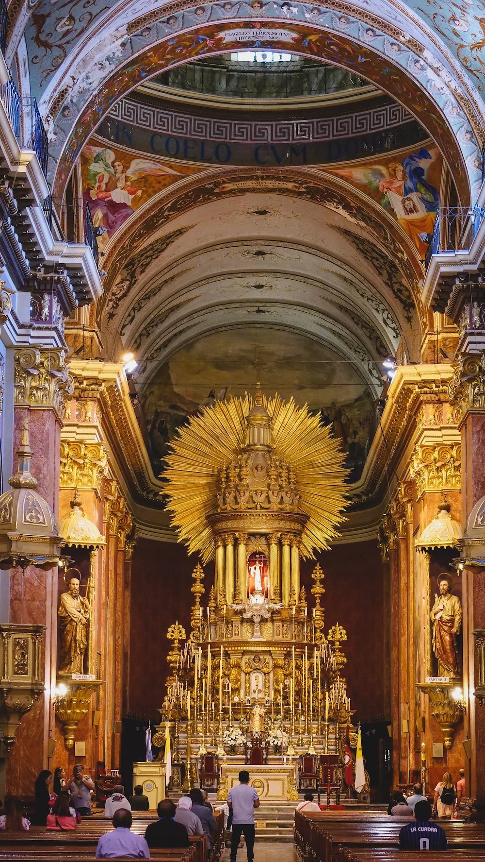 Distinct views from inside Salta Cathedral in Argentina 