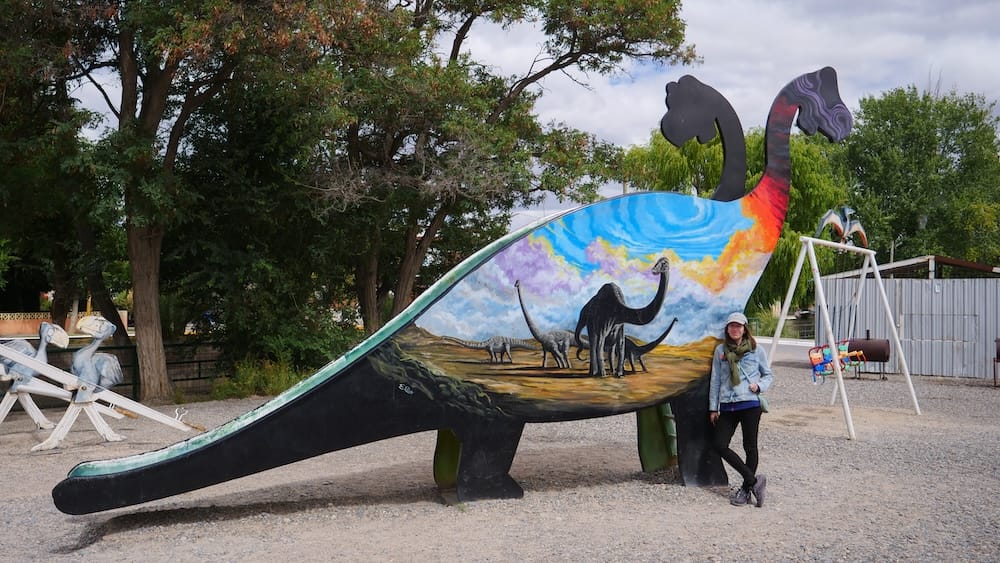 Audrey Bergner visiting Dolavon Patagonia Argentina, a small quiet town that many travelers include in their itinerary without realizing how limited activities and infrastructure can be compared to more popular destinations