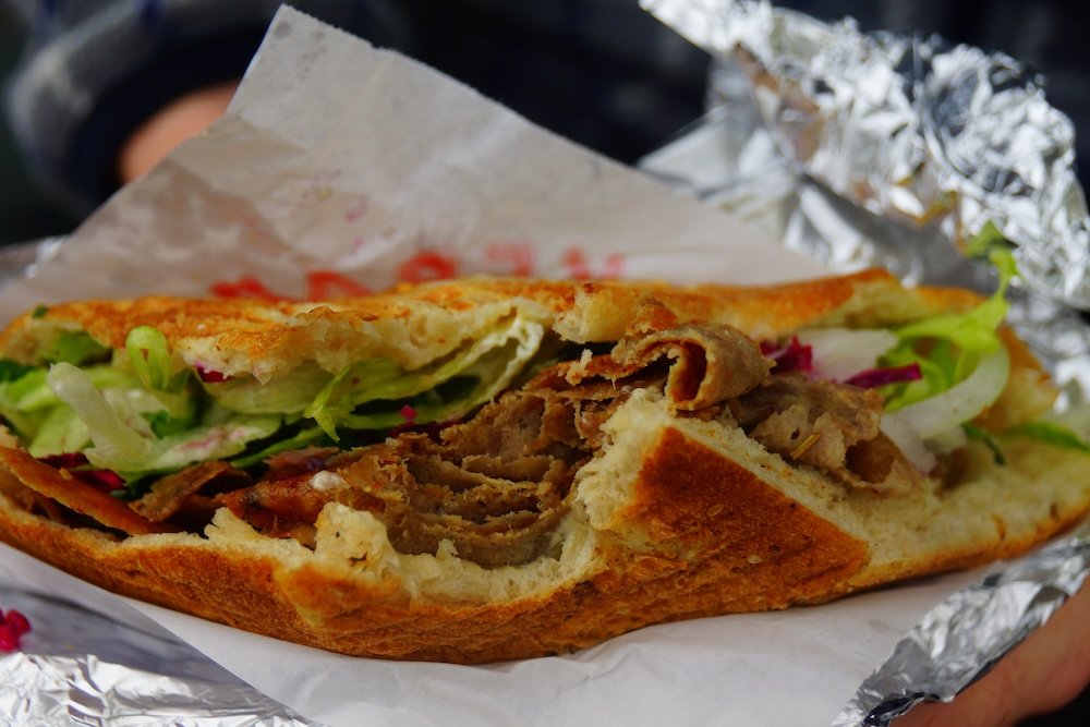 Eating doner in Berlin Germany a street food staple