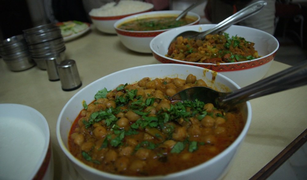 Eating lentils in Jaipur, India 