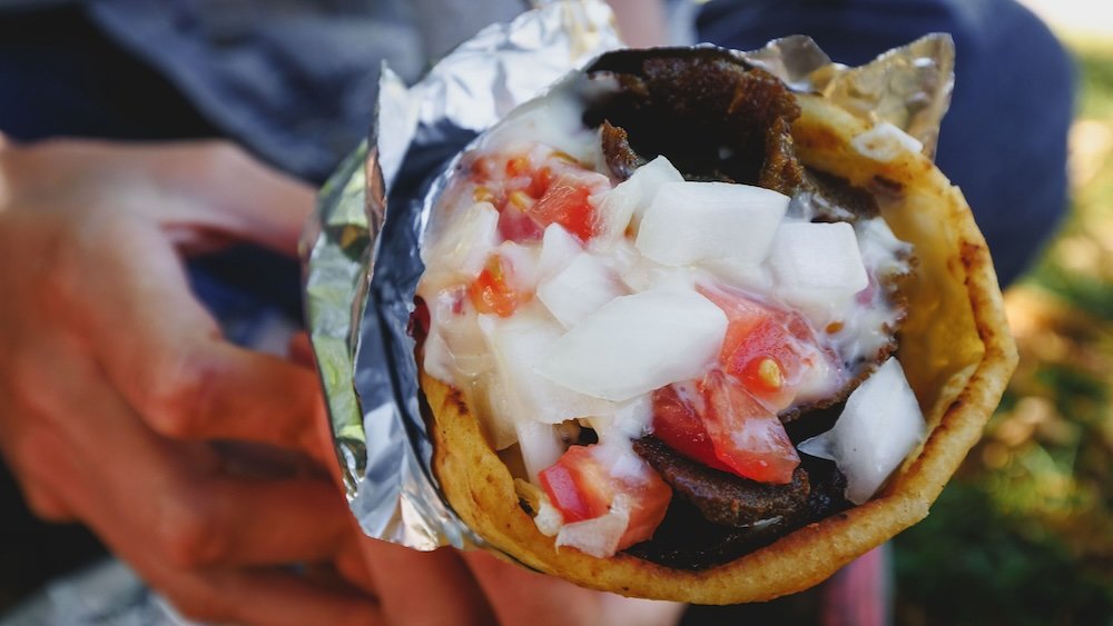 Eating the maritime classic donair in Halifax, Nova Scotia, Canada where it was invented