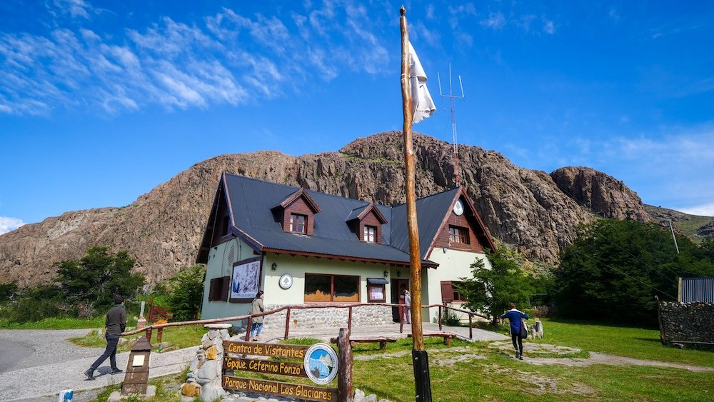 El Chaltén, Argentina: Hikers arrive at the visitor registration center inside Los Glaciares National Park, where trekkers check in, review trail information, and prepare for safe hiking before setting out on the region’s iconic Patagonian routes.
