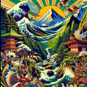 Embracing the Alpine Splendor: A Journey Through the Japanese Alps - digital art 
