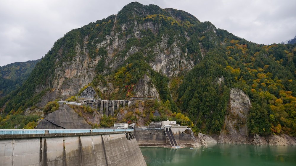 Epic dam views along the Tateyama Kurobe Alpine route