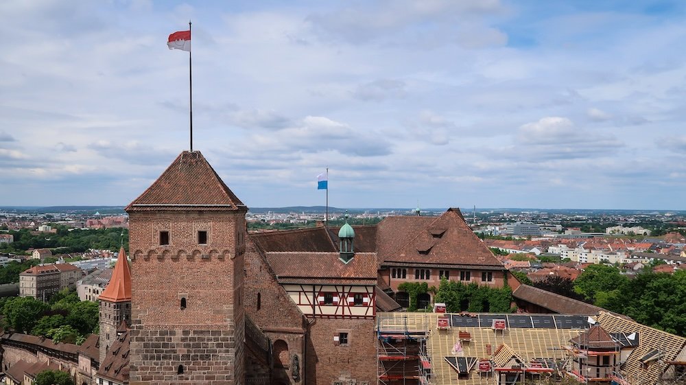 Epic Nuremberg Castle Nürnberger Burg views from a high vantage point in Germany 