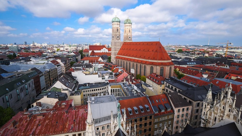 Epic views of Munich from a high vantage point in Germany 