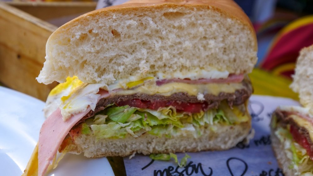 Famous lomito sandwich in Cordoba City, Argentina 