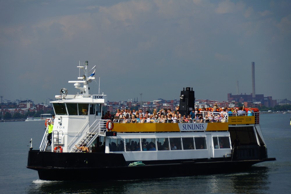 Ferry ride from Helsinki to Suomenlinna, Finland