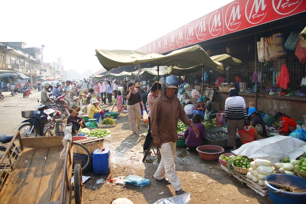 Fresh wet market in Battambang, Cambodia 