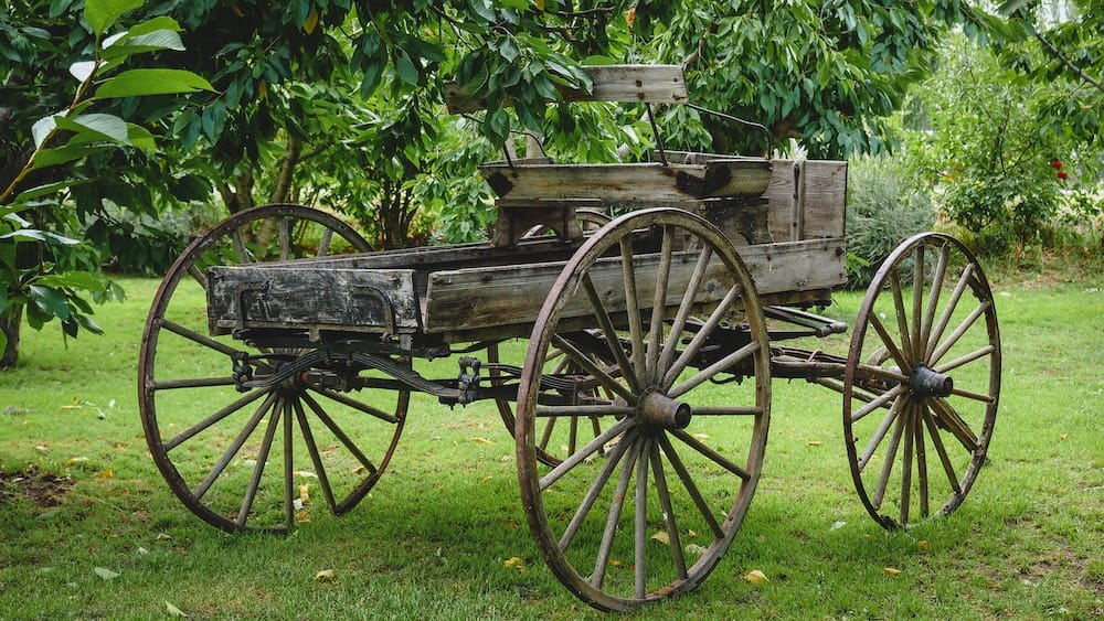 Gaiman historic wagon Patagonia Welsh settlement transport agriculture Chubut Valley Argentina Historic wooden wagon in Gaiman Patagonia Argentina used by Welsh settlers for transport and daily work, representing the practical tools that supported survival, agriculture, and settlement development in the Chubut Valley