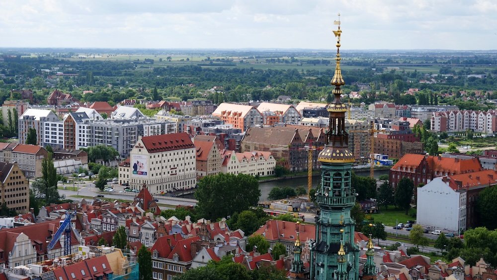 Gdansk high vantage point views as a day trip from Sopot in Poland 