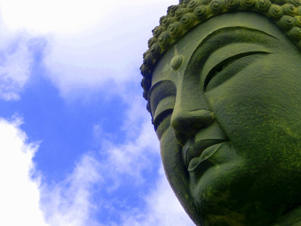 Giant Buddha close up of the face in Cheonan, Korea 