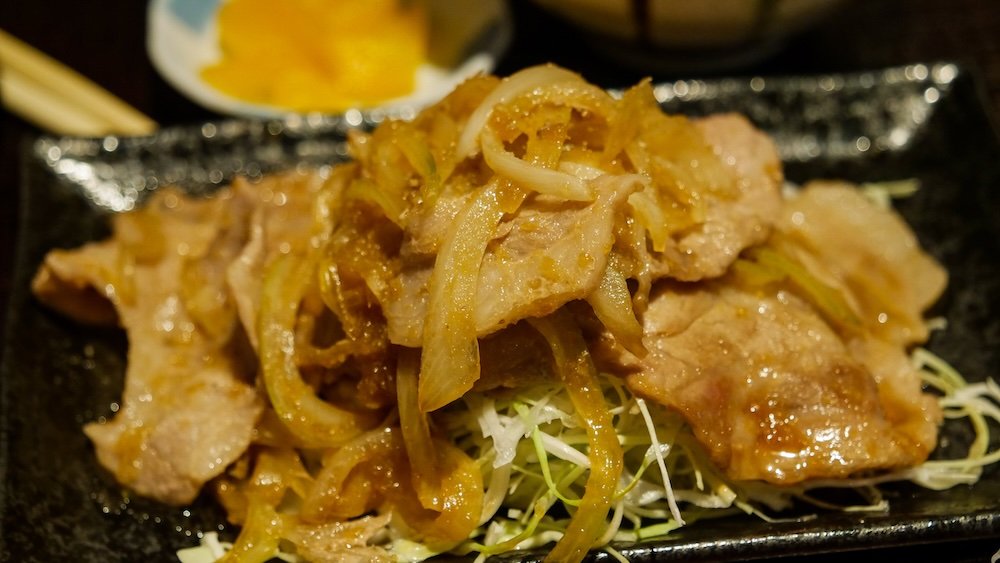 ginger pork offers succulent slices infused with fragrant ginger in Yuzawa, Japan