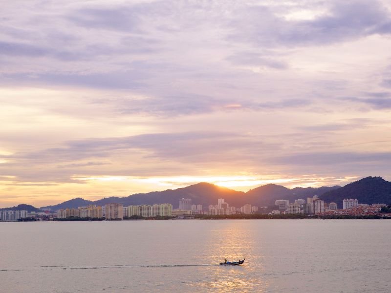 Gorgeous sunset in Butterworth overlooking the Malaysia straight