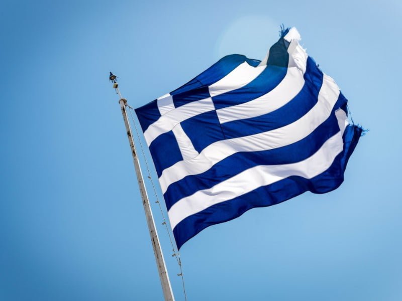 Greece Flag Flapping 