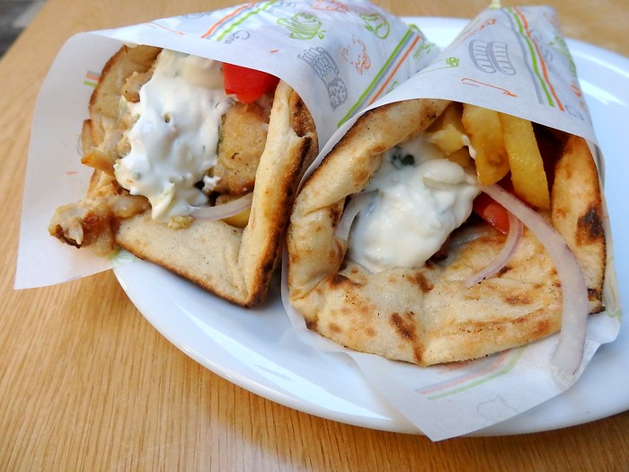 Greek Street Food – gyro and souvlaki – wraps in Athens, Greece