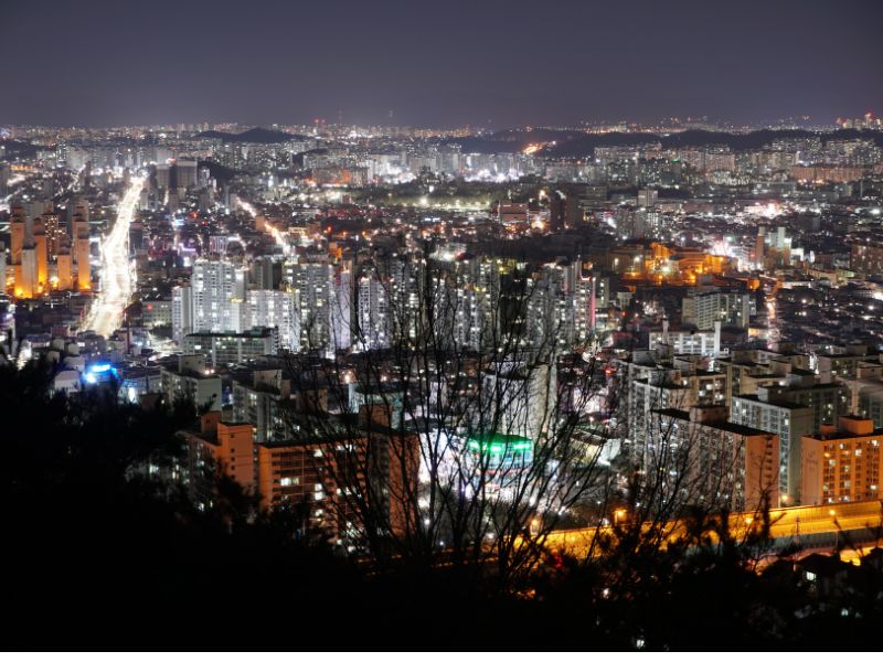Gwangju views at night in South Korea 