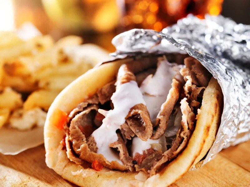 Gyro is a popular Greek Street Food that is delicious 