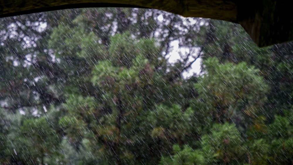 Hard rain coming down while visiting Kiyotsu Gorge, Japan