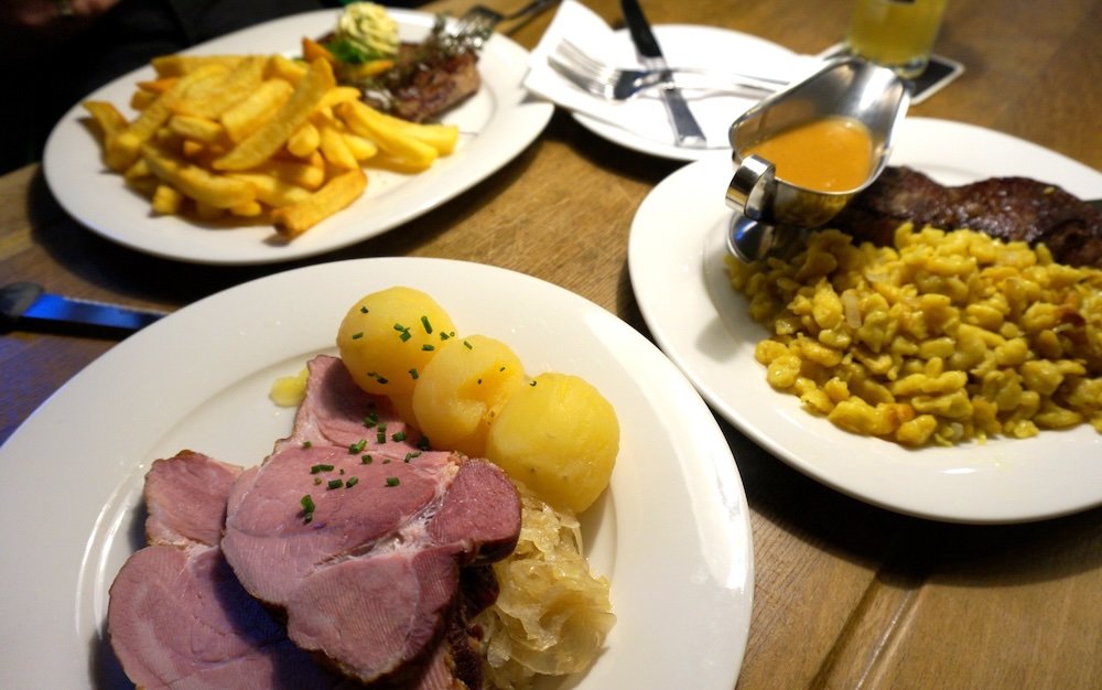 Hearty German cuisine served in Freiburg, Germany 