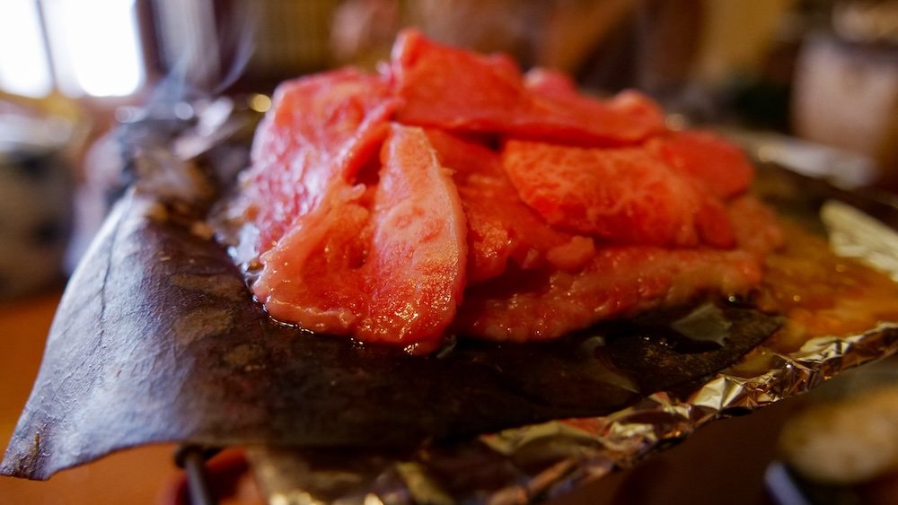 Hida Beef macro details in Takayama, Japan 