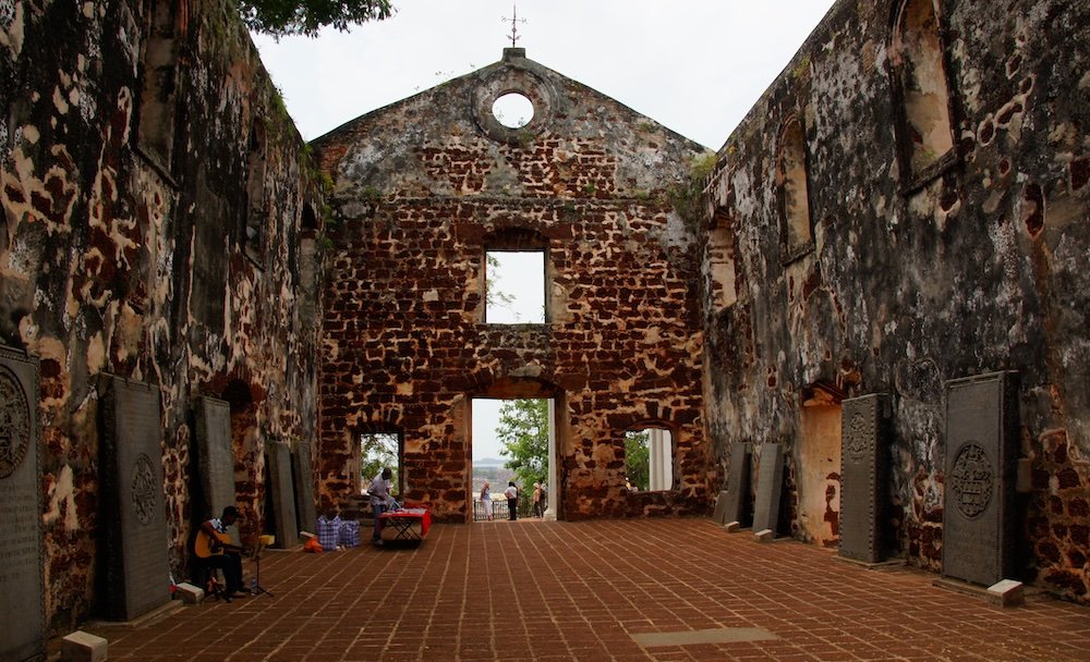 Historic ruins of St Paul's church in Malacca, Malaysia 