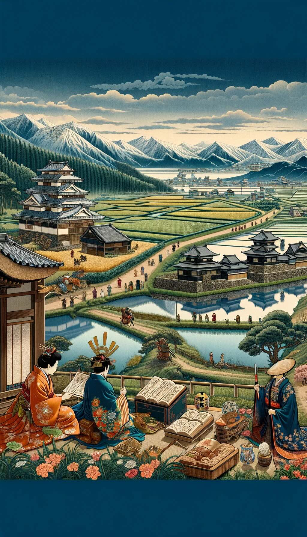 Historical and cultural significance of Japan's countryside depicts a serene and picturesque rural landscape, taking us back through time to explore the depth of Japan's cultural and spiritual ethos