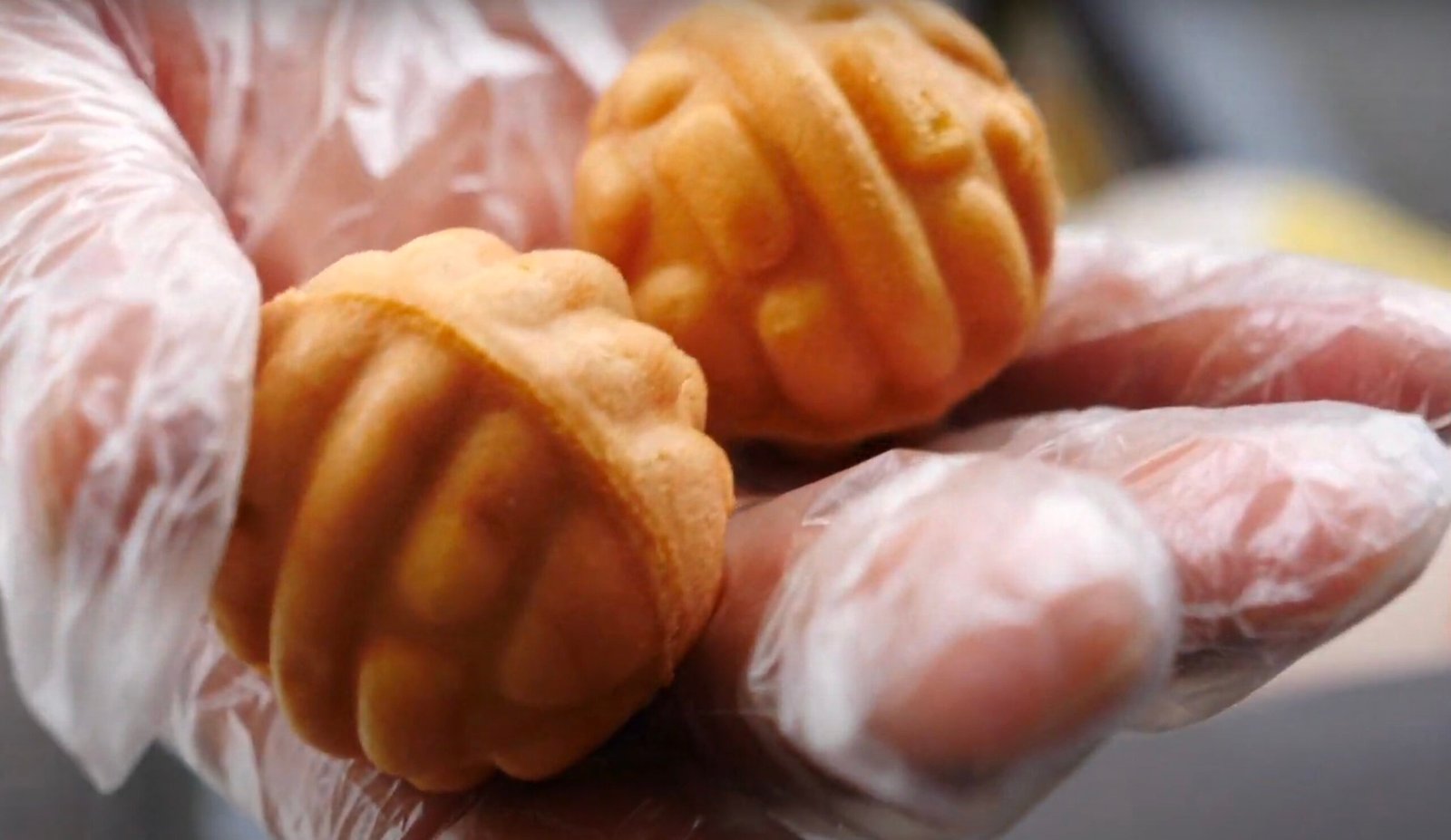 Hodu Gwaja delicious street food snacks with walnuts in Daegu, Korea 